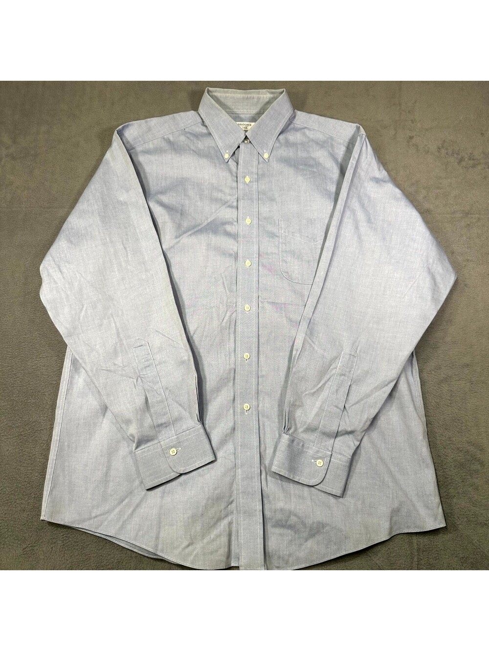 Brooks Brothers 346 Dress Shirt Light Blue Mens 16.5-35 Oxford Cloth Button Down